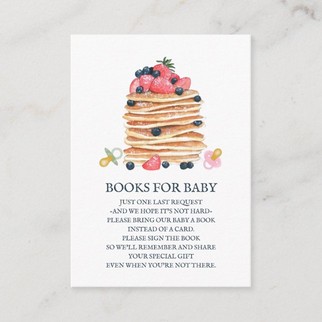 Pancakes and Pacifiers Baby Shower Brunch Welcome Enclosure Card (Front)