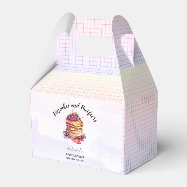 Pancakes and Pacifiers Brunch Baby Shower Favor Boxes (Front Side)