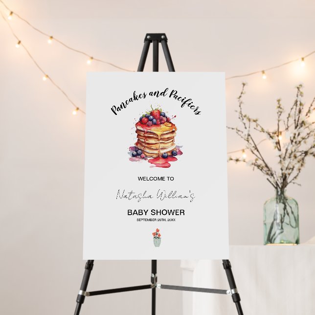 Pancakes and Pacifiers Brunch Baby Shower Foam Board (In Situ (Stand))