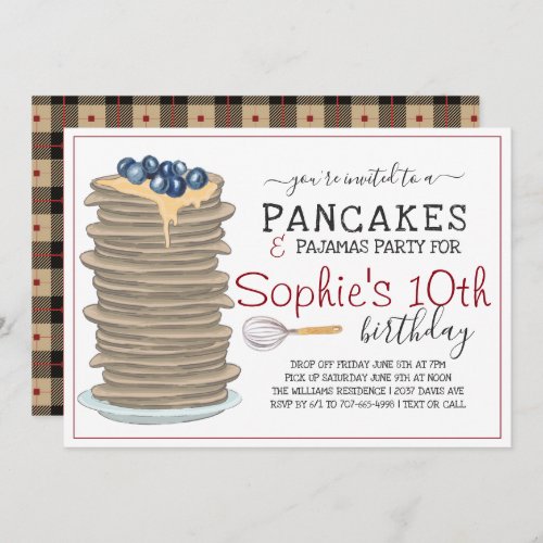 Pancakes and Pajama Party Invitation