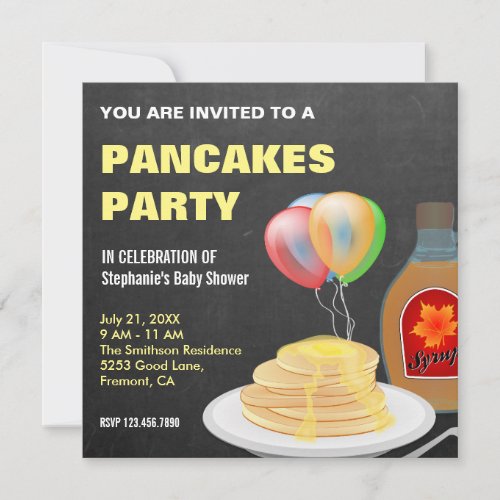 Pancakes And Pajamas Baby Shower Invitation