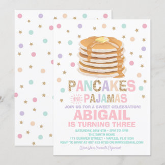 Pancakes and Pajamas Birthday Invitation