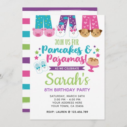 Pancakes and Pajamas Birthday Invitation