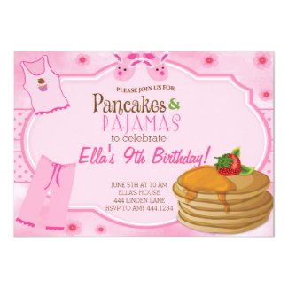 Pancakes and Pajamas Birthday Invitations