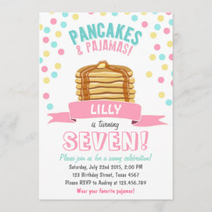 Pancakes and Pajamas Birthday Party Invitation