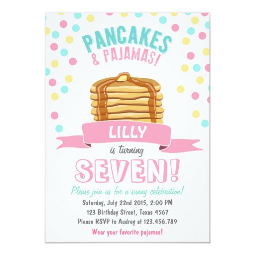 Pancake Birthday Party Invitations 1