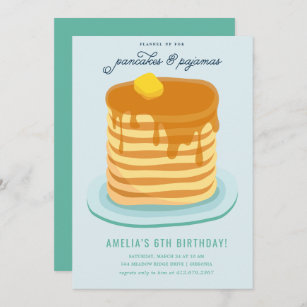 Pancakes and Pajamas Birthday Party Invitation