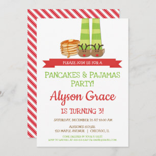 Pancakes and Pajamas Birthday Party Invitation
