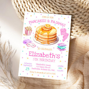 Pancakes and Pajamas Birthday Party Invitation