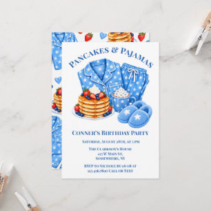 Pancakes and Pajamas Boy’s Birthday Party Invitation