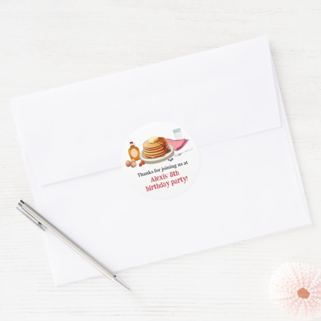 Pancakes and Pajamas Breakfast Party Classic Round Sticker (Envelope)