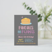 Pancakes and Pajamas Chevron Birthday Party Invitation (Standing Front)
