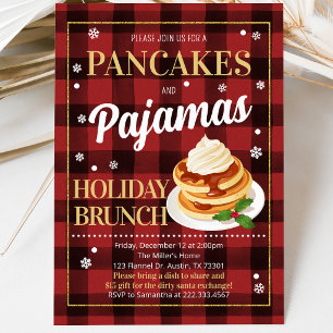 Pancakes and Pajamas Christmas Party Invitation