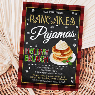 Pancakes and Pajamas Christmas Party Invitation