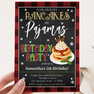 Pancakes and Pajamas Christmas Party Invitation