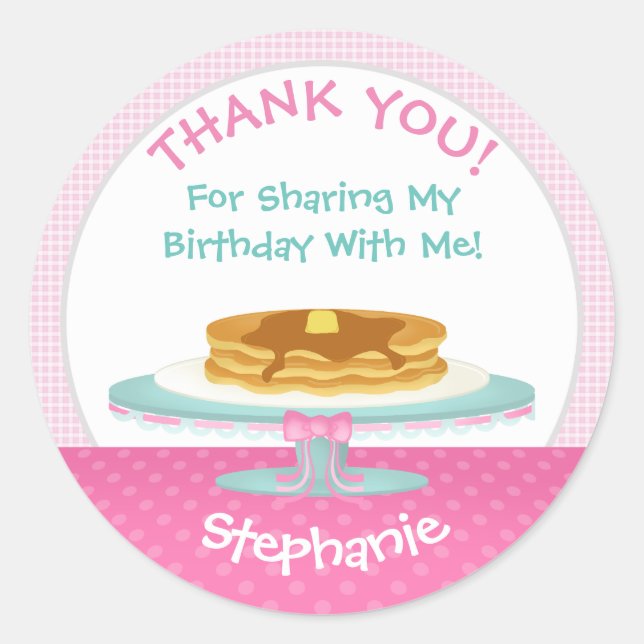 Pancakes and Pajamas Classic Round Sticker (Front)