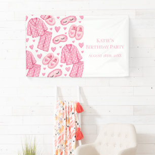 Pancakes and Pajamas Girl's Birthday Party Welcome Banner