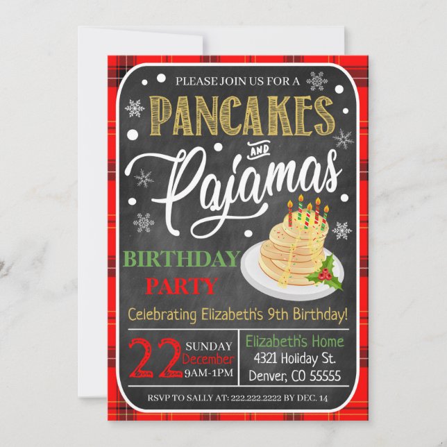 Pancakes And Pajamas Holiday Invitation (Front)