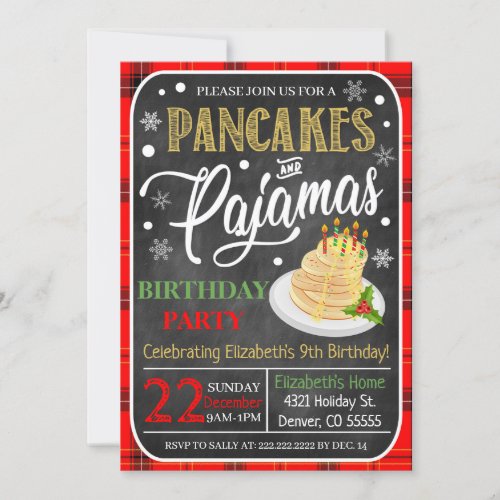 Pancakes And Pajamas Holiday Invitation