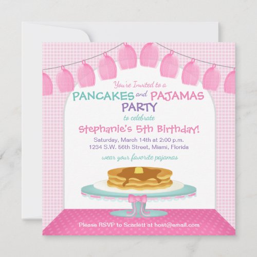 Pancakes and Pajamas Invitation