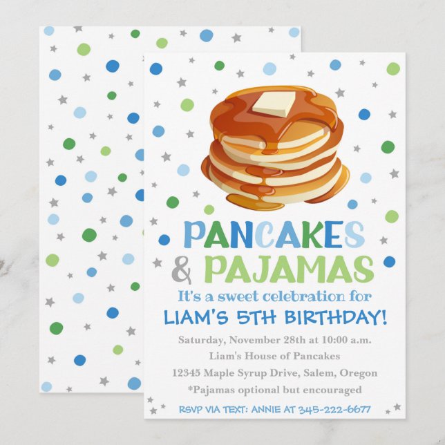 Pancakes and Pajamas Invitation Pajama Party Zazzle