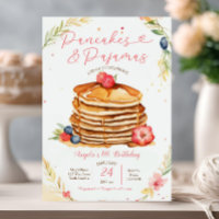 Pancakes and Pajamas Party Birthday Invitation