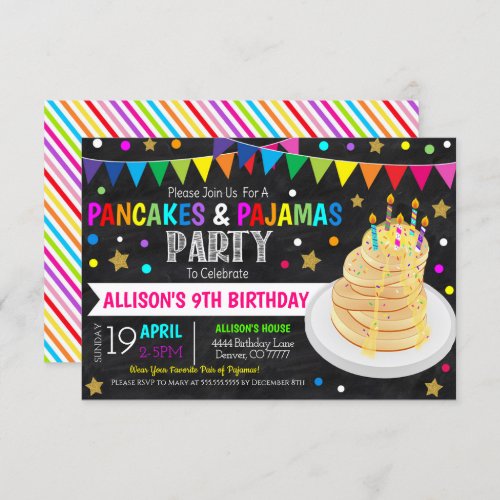 Pancakes and Pajamas Party Invitation