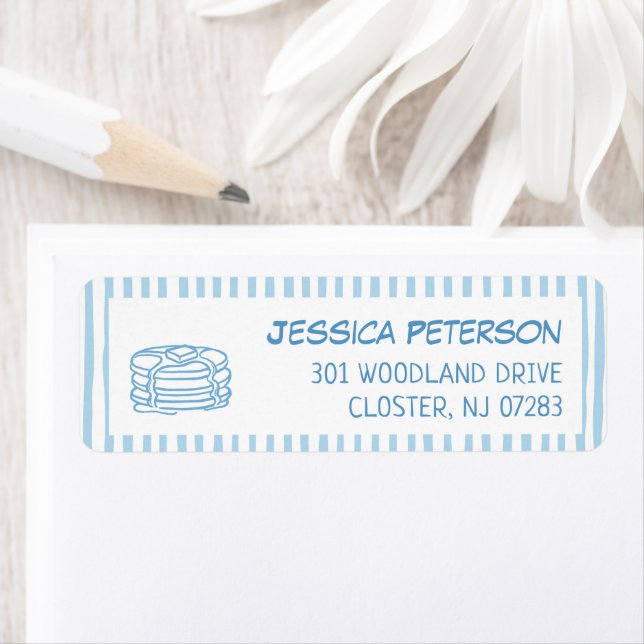 Pancakes and Pajamas Party Return Address Label (Insitu)