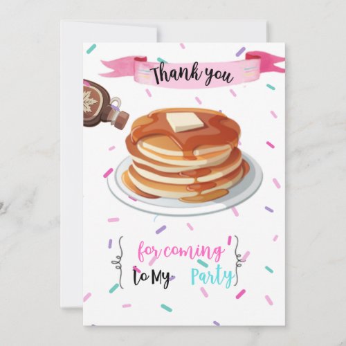 Pancakes and Pajamas Thank You Card