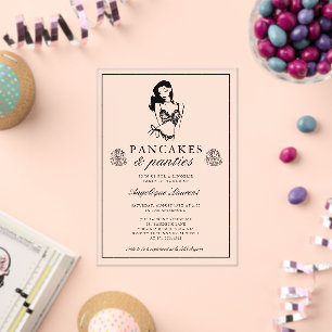 Pancakes and Panties Lingerie Bridal Shower Acrylic Invitations