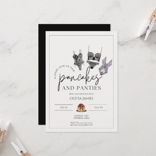 Pancakes and panties lingerie bridal shower  invitation
