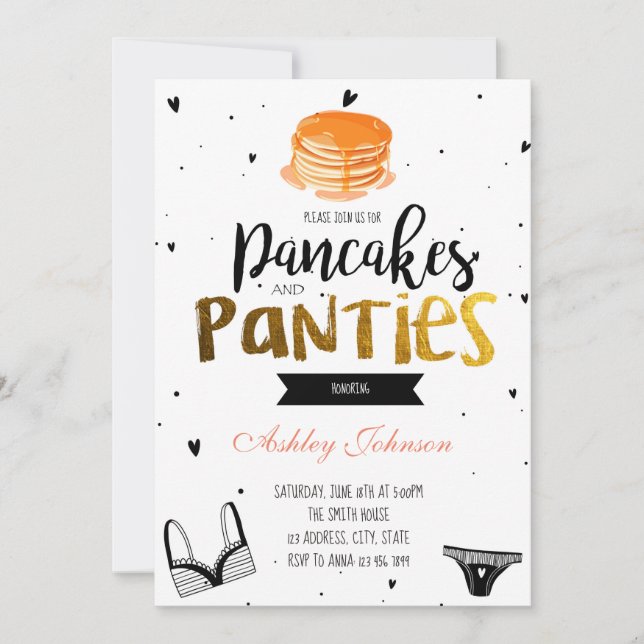 Pancakes and panties lingerie card (Front)
