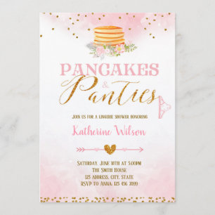 Pancakes and panties lingerie card invitation