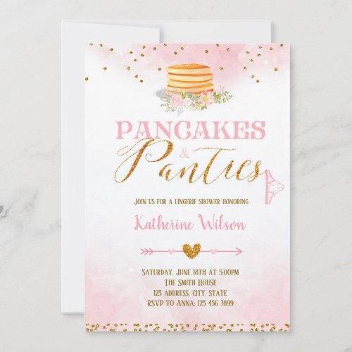 Pancakes and panties lingerie card invitation