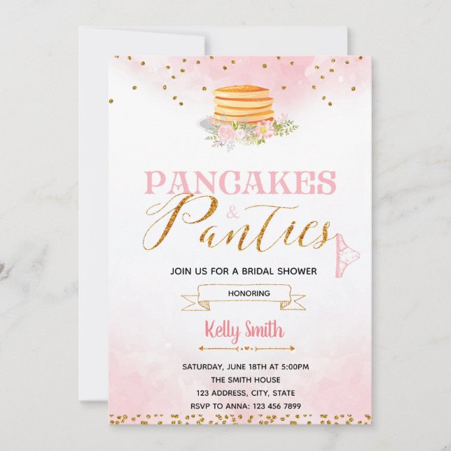 Pancakes and panties lingerie invitation (Front)