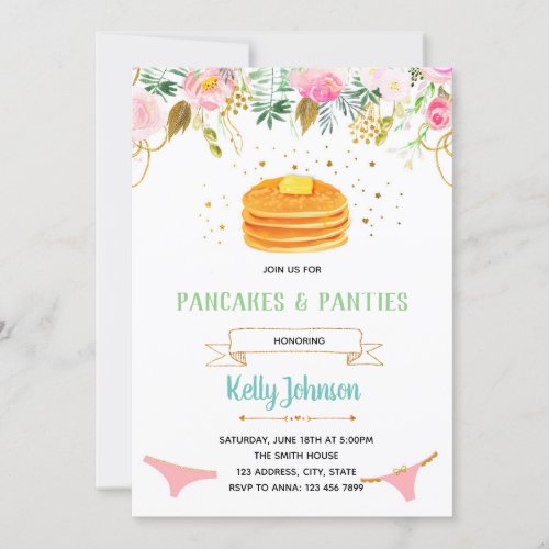 Pancakes and Panties Lingerie Shower Invitation