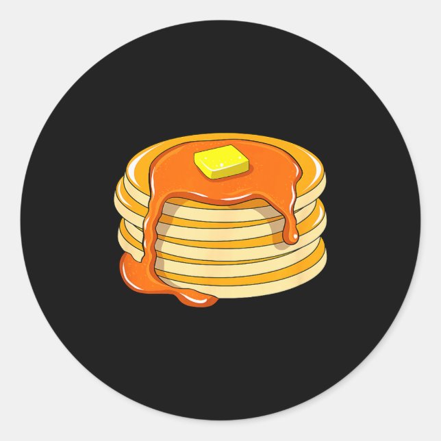 Pancakes And Syrup  Classic Round Sticker (Front)