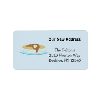 Pancakes and Syrup Our New Address Label