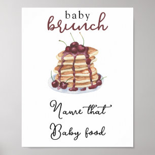 Pancakes Baby shower Name that baby food game Poster