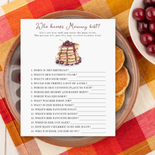 Pancakes baby shower - Who knows mommy best