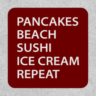 Pancakes Beach Sushi Ice Cream Repeat Patch
