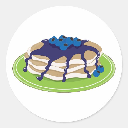 Pancakes Blueberry Classic Round Sticker