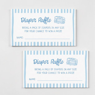 Pancakes Breakfast Boy Baby Shower Diaper Raffle Enclosure Card