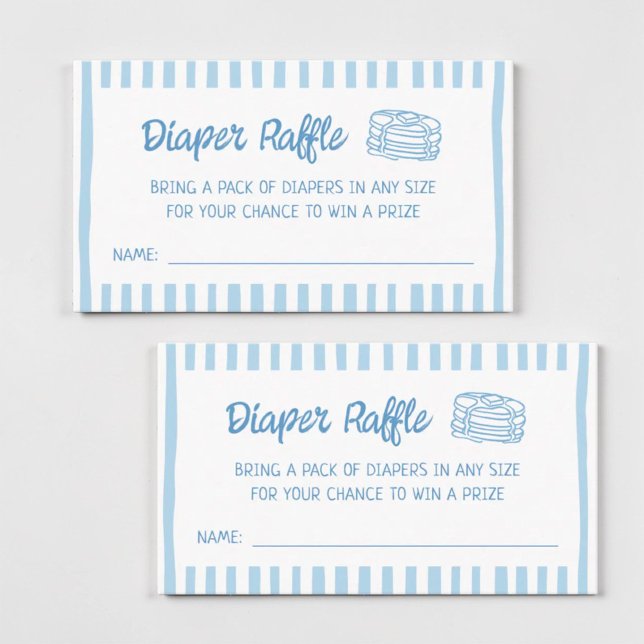 Pancakes Breakfast Boy Baby Shower Diaper Raffle Enclosure Card (Creator Uploaded)