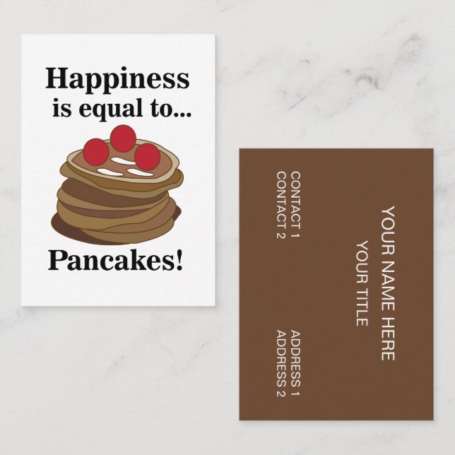 Pancakes Breakfast Food Restaurant Business Card (Front/Back)