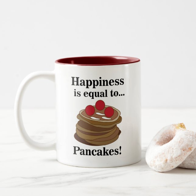 Pancakes Breakfast Food Two-Tone Coffee Mug (With Donut)