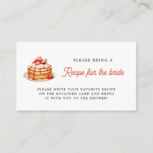 Pancakes Bring a recipe Bridal shower request Enclosure Card