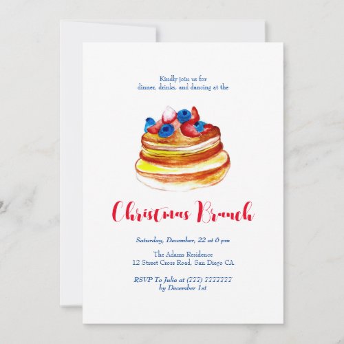Pancakes Christmas  Invitation