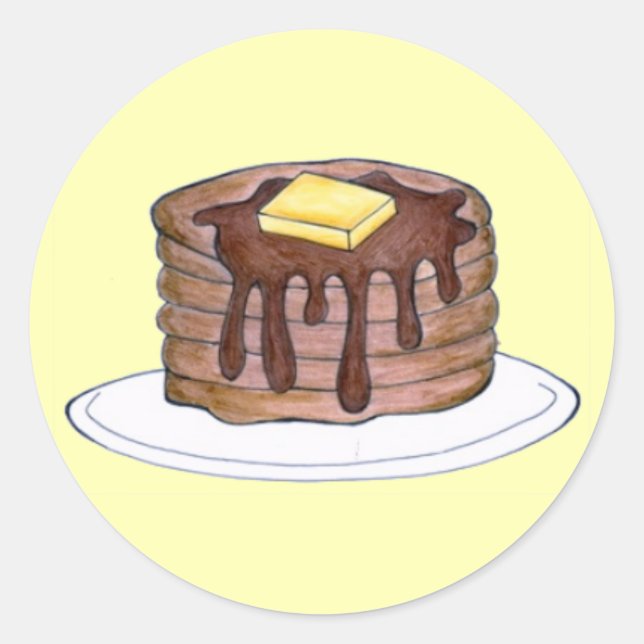 Pancakes Flapjacks Butter Syrup Pancake Stickers (Front)