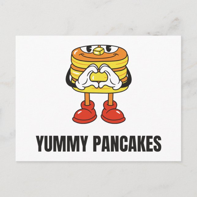 Pancakes Food Kawaii Face Invitation Postcard (Front)